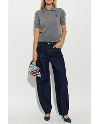Ami Paris - Wool Polo Shirt With Embroidered Logo - Lyst