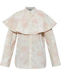 Ganni - Shirt With A Decorative Collar - Lyst