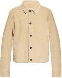 Ami Paris - Suede Jacket With Logo - Lyst