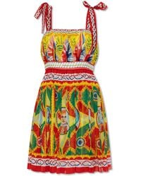 Dolce & Gabbana - Dress With Carretto Pattern - Lyst
