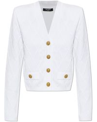 Balmain - Cardigan With Decorative Pockets - Lyst