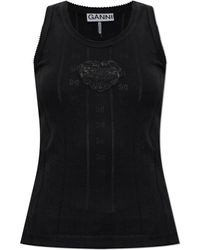 Ganni - Top With A Patch - Lyst