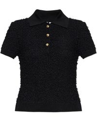 Balmain - Tweed Short-Sleeve Polo - Lyst