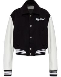 Off-White c/o Virgil Abloh - Jacket With Leather Sleeves - Lyst