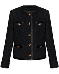 Dolce & Gabbana - Tweed Blazer With Shimmering Appliqués - Lyst