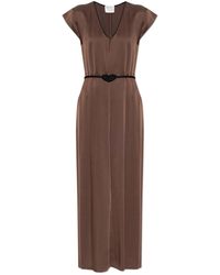 forte_forte - Satin Dress With Belt - Lyst