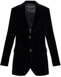 Dolce & Gabbana - Velvet Blazer With A Single Vent - Lyst
