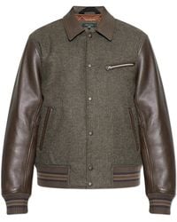 Rag & Bone - Wool Jacket With Leather Sleeves - Lyst