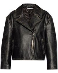 Acne Studios - Leather Biker Jacket, - Lyst