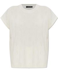 Fabiana Filippi - Wool Top With Shimmering Fringes - Lyst