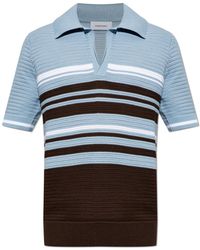 Ferragamo - Polo With A Decorative Knit Pattern - Lyst