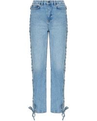 ROTATE BIRGER CHRISTENSEN - Jeans With Decorative Tie - Lyst