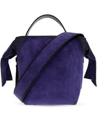 Acne Studios - Suede Handbag With Logo - Lyst