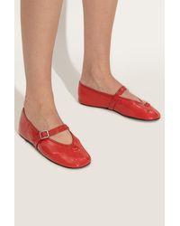COACH - Ballet Flats With Logo-Shaped Applique - Lyst
