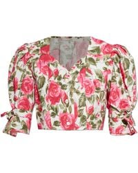 Chloé - Short Top With A Floral Motif - Lyst