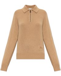 Burberry - Cashmere Polo Sweater With Long Sleeves - Lyst