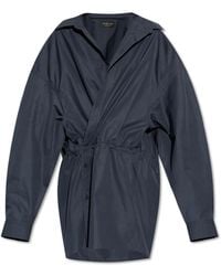 Balenciaga - Cotton Dress With Draping - Lyst