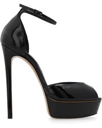 Casadei - ‘Flora’ Glossy Platform Sandals - Lyst