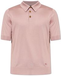 Dolce & Gabbana - Silk Polo Shirt With Embroidered Logo - Lyst
