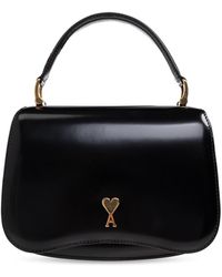 Ami Paris - Leather Handbag With Logo - Lyst