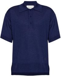 Ami Paris - Wool Polo Shirt With An Asymmetric Cut - Lyst