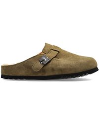 Scholl - Suede Slides 'Grace Fur' - Lyst