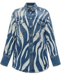 Blumarine - Denim Jacket With A Vintage Effect - Lyst