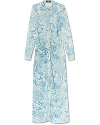 Versace - Dress With Waist Draping - Lyst