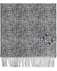 Loewe - Wool Scarf With Monogram - Lyst