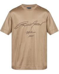 Emporio Armani - T-Shirt With Embroidered Logo - Lyst