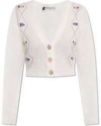 Alessandra Rich - Cardigan With Floral Motif - Lyst