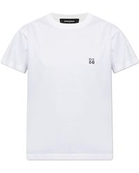 DSquared² - T-Shirt With Logo Appliqué - Lyst