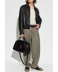 Versace - Wool Trousers With A Striped Pattern - Lyst