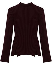 Victoria Beckham - Wool Sweater With Double Slit - Lyst