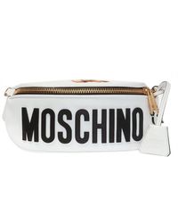 Moschino Logo Belt Bag - White