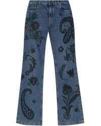 Etro - Jeans With Colorful Print - Lyst