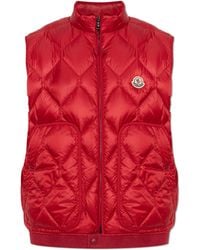 Moncler - Puffer Vest With Logo Patch - Lyst
