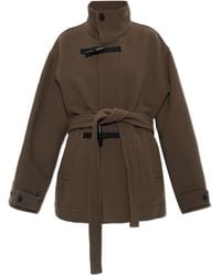 Lemaire - Short Wool Coat With Belt - Lyst