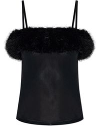 Balenciaga - Top With Faux Fur - Lyst