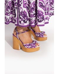 Dolce & Gabbana - Platform Sandals With 'Majolica' Print - Lyst