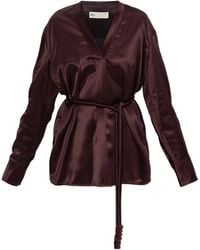 Tory Burch - Satin Top With Decorative Cord - Lyst