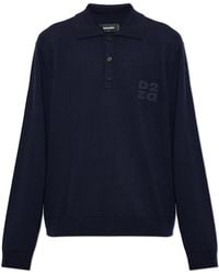 DSquared² - Long-Sleeved Wool Polo - Lyst