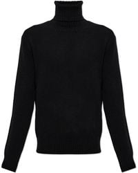 Ami Paris - Cashmere Turtleneck Sweater With Embroidered Logo - Lyst