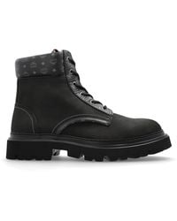 MCM - Leather Lace-Up Boots - Lyst