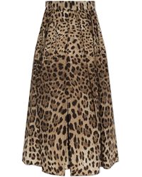 Dolce & Gabbana - Animal Print Skirt - Lyst