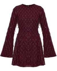 ROTATE BIRGER CHRISTENSEN - Dress With Shimmering Fringes - Lyst