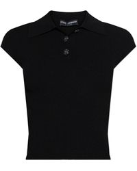 Dolce & Gabbana - Polo With Shimmering Buttons - Lyst