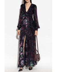 Etro - Dress With A Velvet Floral Motif - Lyst