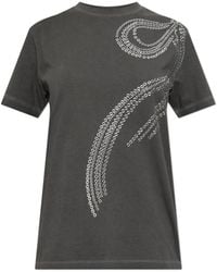 Blumarine - Cotton T-Shirt With Appliqués - Lyst
