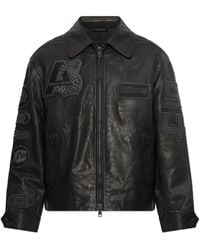 AllSaints - Leather Jacket 'Garrison' - Lyst